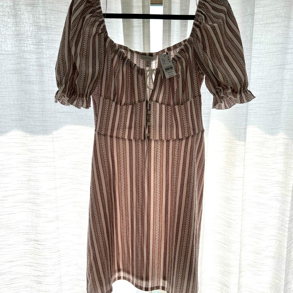 Brand New Topshop Puff Sleeve Mini Dress
